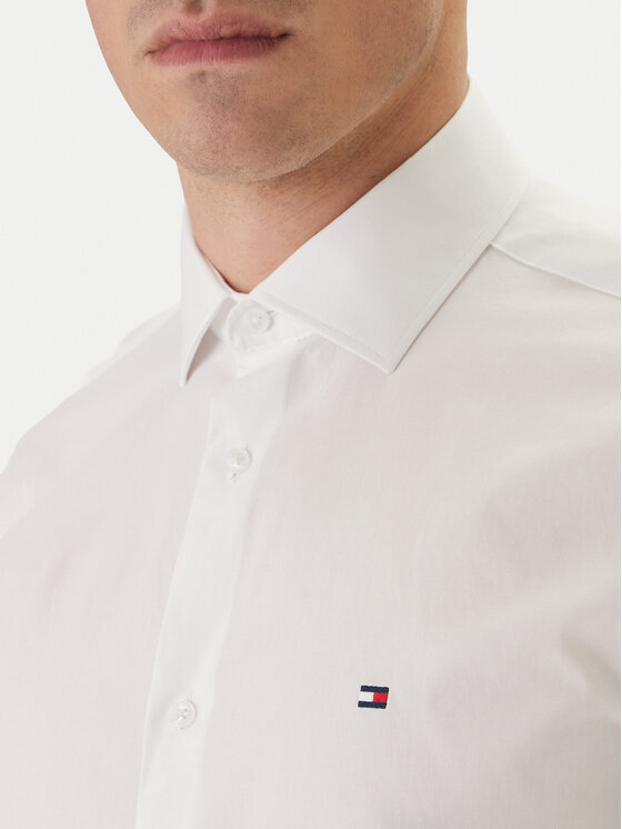 Tommy Hilfiger Tommy Hilfiger Cămașă MW0MW38347 Alb Slim Fit