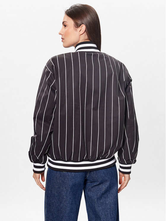 Tommy Jeans Tommy Jeans Bomber Pinstripe Letterman DW0DW15336 Crna Relaxed Fit