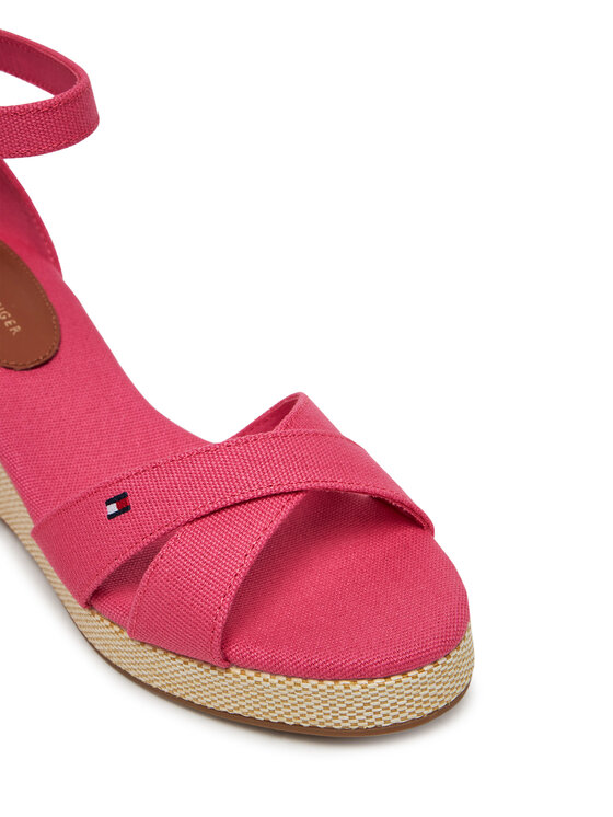Tommy Hilfiger Tommy Hilfiger Sandały Flag Criss-Cros Mid Wedge Espad FW0FW08481 Różowy