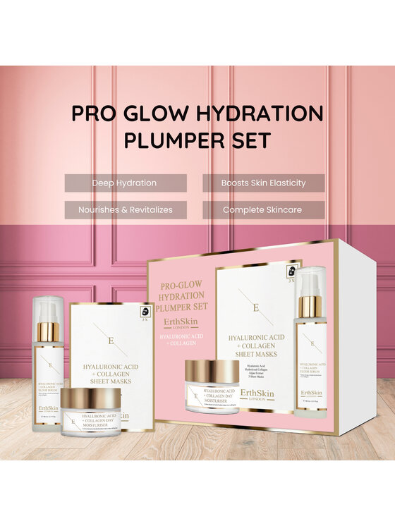Erthskin London Erthskin London ZESTAW PRO GLOW HYDRATION PLUMPER Krem na dzień