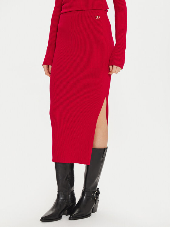 TWINSET TWINSET Pouzdrová sukně 242TT3026 Červená Slim Fit