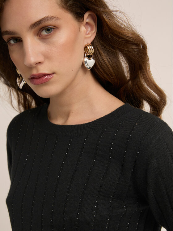 Motivi Motivi T-shirt M443W003541N033 Nero Regular Fit