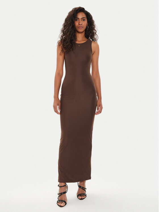 Guess Guess Hétköznapi ruha Kim W4YK0J KCDE0 Barna Bodycon Fit