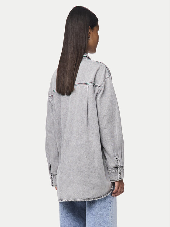 Pieces Pieces Jeanshemd 17150991 Grau Oversize