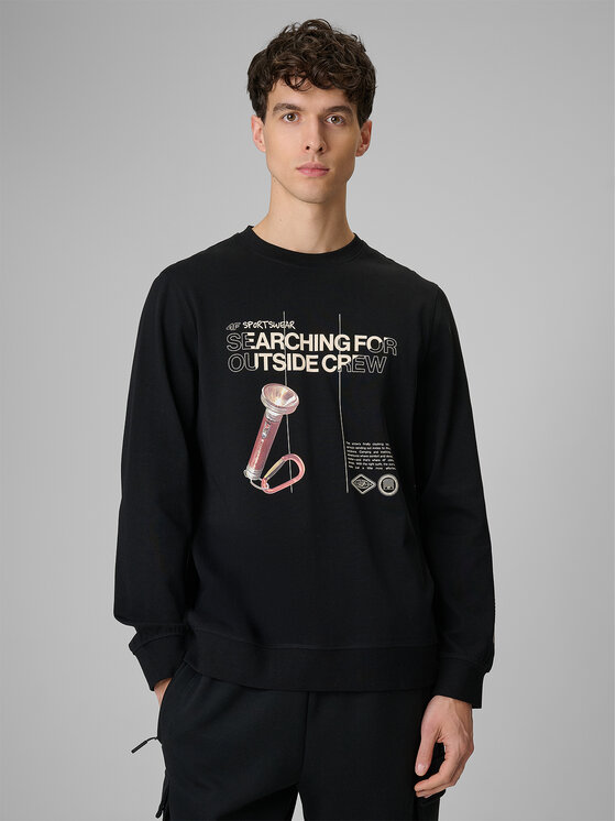 4F 4F Longsleeve NATURE’S TRAIL Czarny Regular Fit