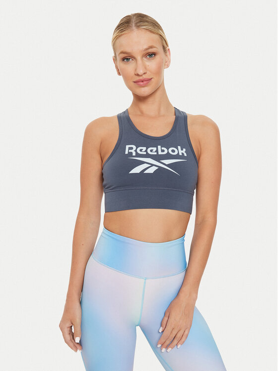 Reebok Top Big Logo Cotton Bralette 100076022 Grigio Slim Fit, taglia : XS