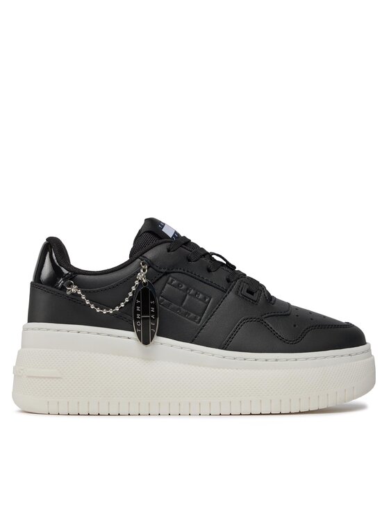 Tommy Jeans Tommy Jeans Sneakersy Tjw Retro Basket Flatform Charm EN0EN02421 Čierna