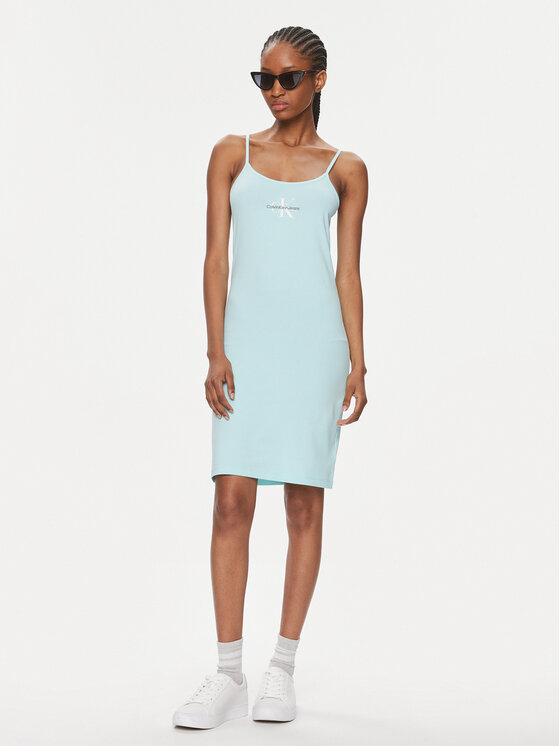 Calvin Klein Jeans Calvin Klein Jeans Rochie de vară J20J223420 Albastru celest Slim Fit