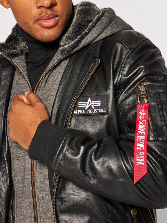 Alpha Industries Alpha Industries Geacă de piele Ma-1 D-Tec 193129 Negru Regular Fit