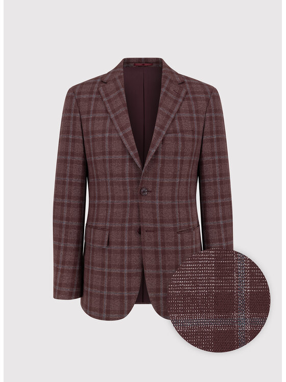 Pako Lorente Pako Lorente Marynarka P26WF-3X-017 Bordowy Straight Fit