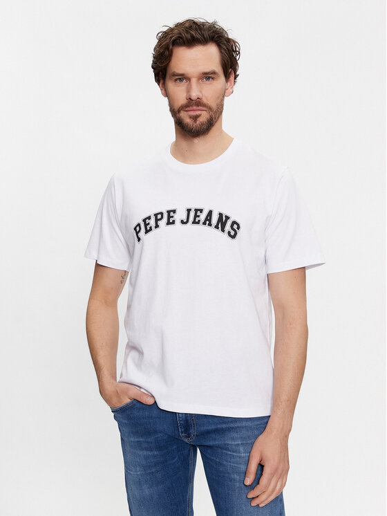 Pepe Jeans Pepe Jeans T-särk Clement PM509220 Valge Regular Fit