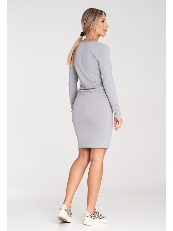 FIGL FIGL Každodenné šaty M1049 Sivá Casual Fit