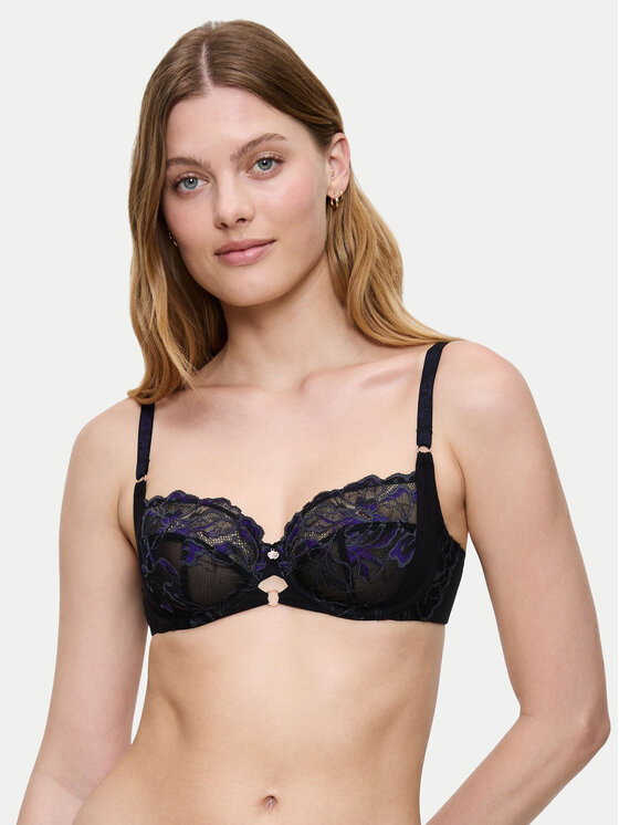 Triumph Triumph Pusiau dengta (balcony bra) liemenėlė Wild Gardenia Florale 10224879 Juoda