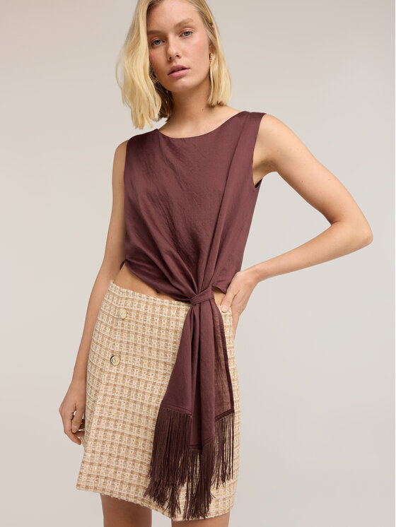 Motivi Motivi Blusa 2094Q002004N022 Marrone Regular Fit