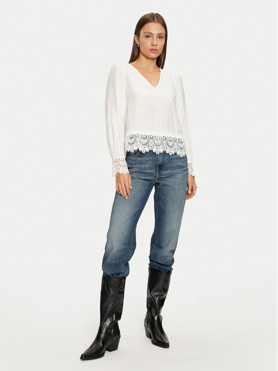 Vila Vila Bluza Lina 14103516 Bela Regular Fit