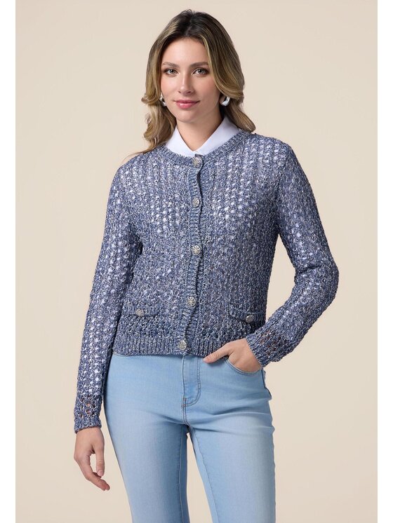 Oltre Oltre Cardigan M194J004924N0Z4 Blu Regular Fit