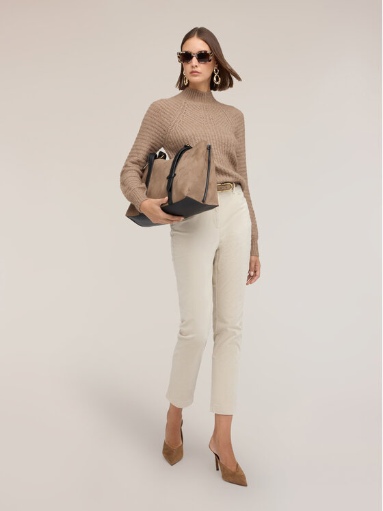 Motivi Motivi Pantaloni di tessuto P40BQ004995N011 Bianco Flare Fit
