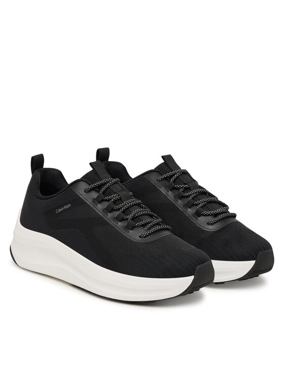 Calvin Klein Calvin Klein Tenisice Andrea - Chunky Ck Stripe Runner Trainers HM0HM02158 Crna