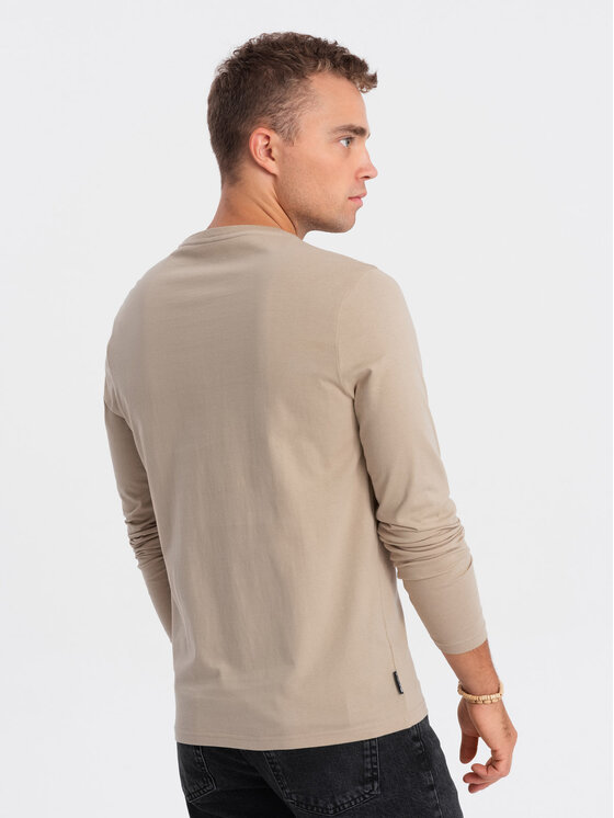 Ombre Ombre S dlouhým rukávem OM-LSPT-0116 Béžová Regular Fit