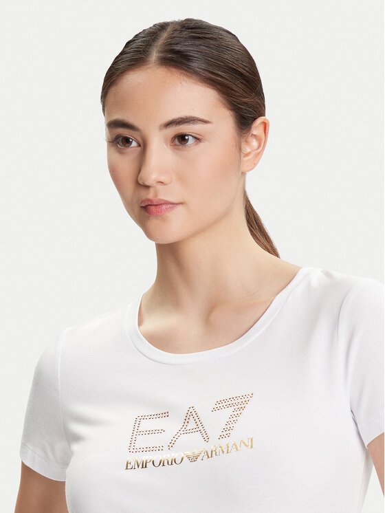 EA7 Emporio Armani EA7 Emporio Armani T-Shirt 8NTT67 TJDQZ 1100 Biały Skinny Fit