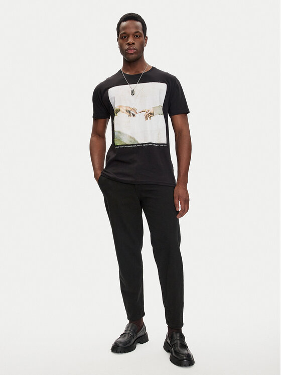Brave Soul Brave Soul T-shirt MTS-149CHAPEL Crna Regular Fit