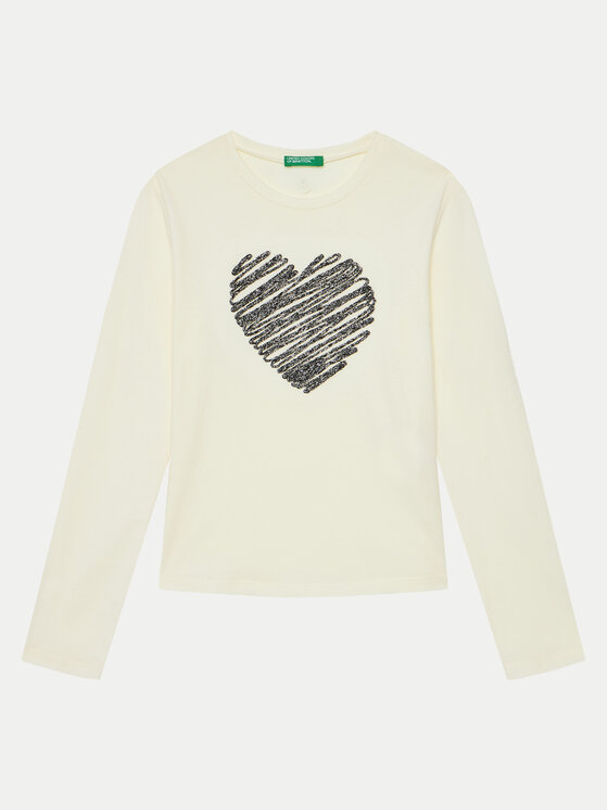 United Colors Of Benetton United Colors Of Benetton Majica 3ATNC10L9 Écru Regular Fit