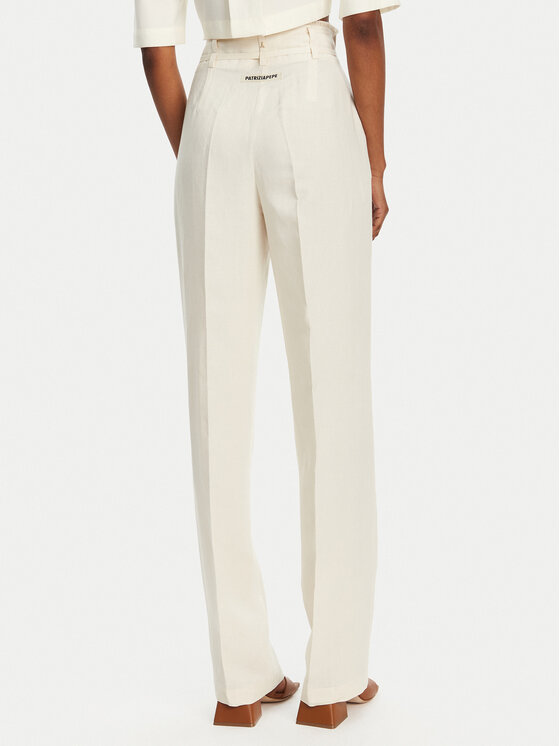 Patrizia Pepe Patrizia Pepe Kalhoty z materiálu 2P1659 A052 B823 Écru Regular Fit