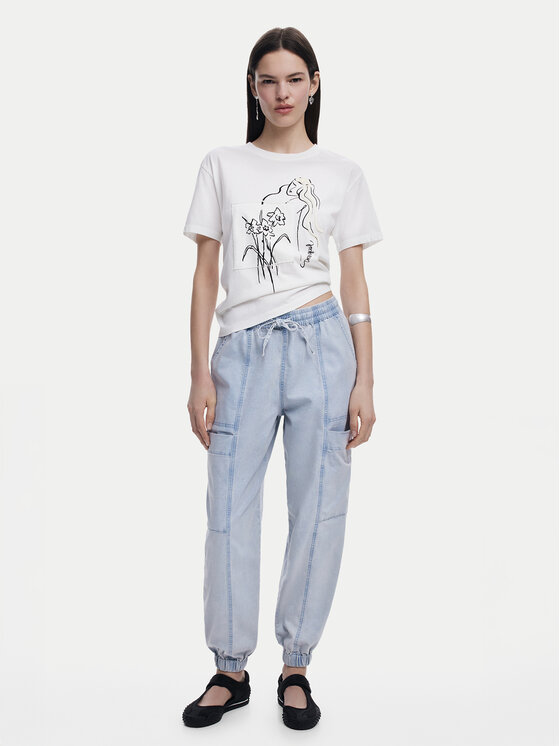Desigual Desigual Jeans hlače Georgia 25SWDD42 Modra Loose Fit