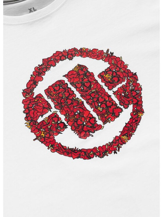 PITBULL PITBULL T-Shirt LOGO HEARTS Biały Regular Fit