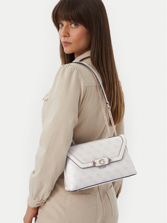 Guess Дамска чанта Lindsey HWSG97 49210 Кремав