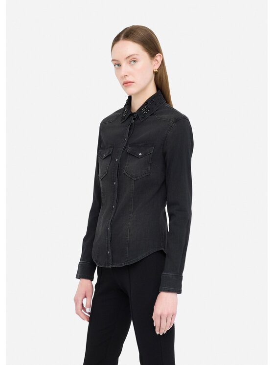 Liu Jo Liu Jo camicia di jeans UF5198D405187467 Nero Regular Fit