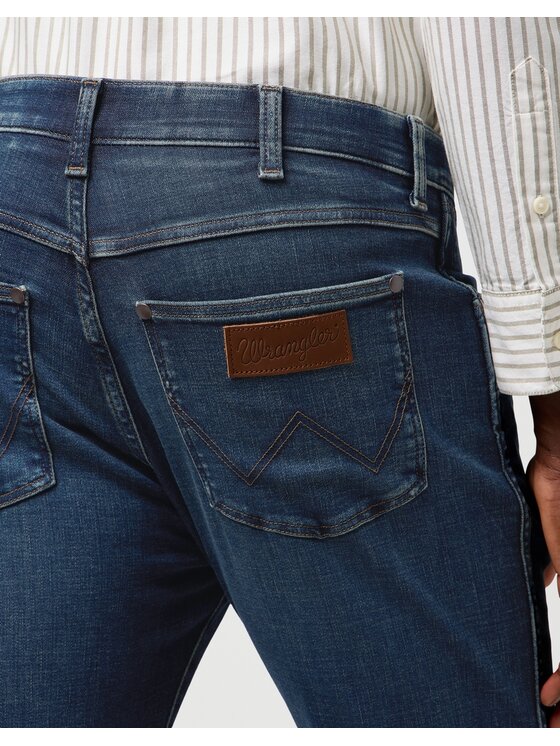 Wrangler Wrangler Jeansy Larston Granatowy Slim Leg