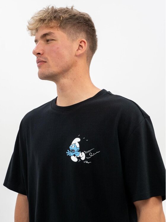 Smerfy Smerfy T-Shirt 111613 Czarny Oversize