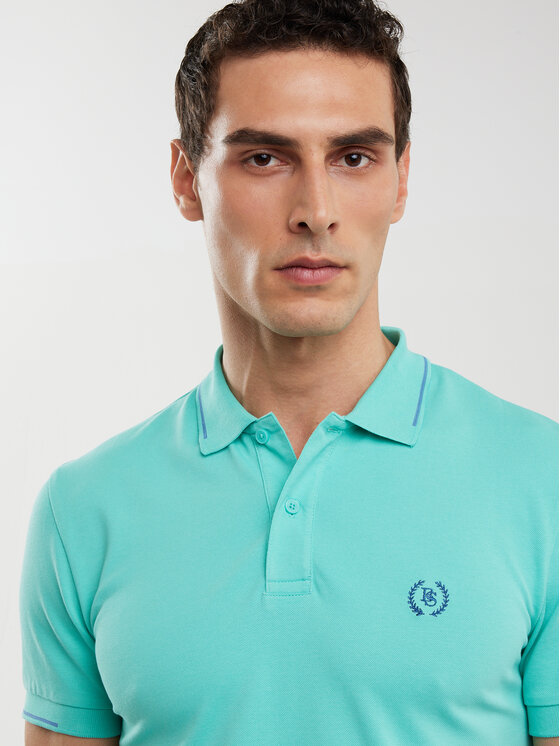 BIG STAR BIG STAR Polo POLIAN Turkusowy Slim Fit