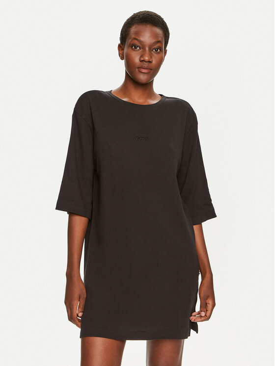 BOSS Boss Camicia da notte Betty 50520250 Nero Relaxed Fit