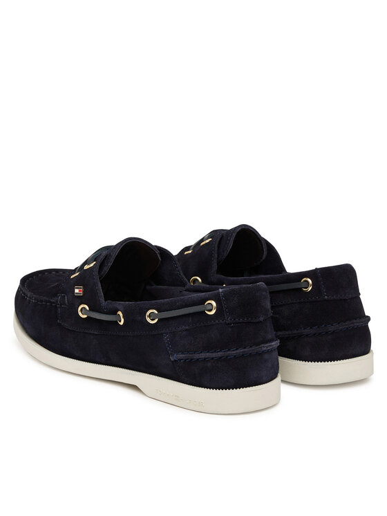 Tommy Hilfiger Tommy Hilfiger Μοκασίνια Hilfiger Suede Boat Shoe FW0FW09338 Σκούρο μπλε