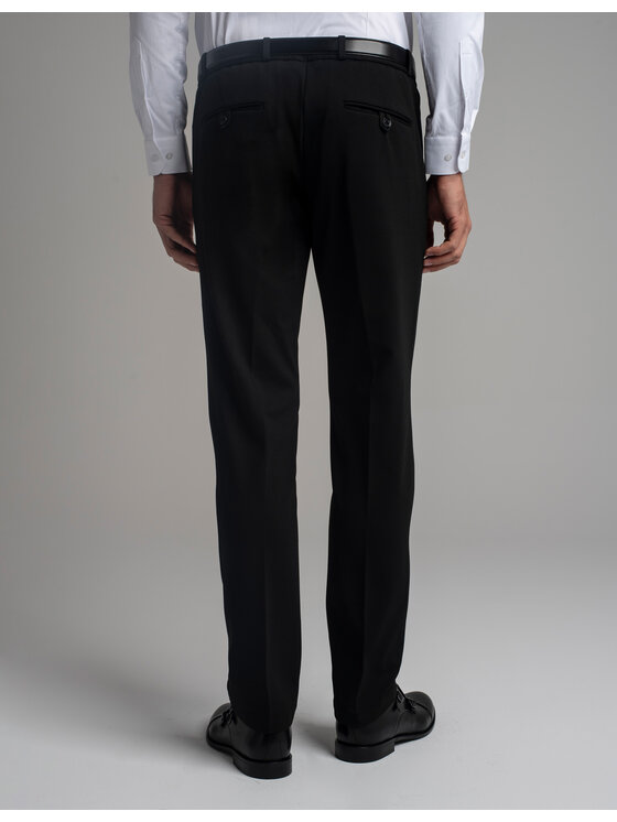 Borgio Borgio Spodnie garniturowe gavello_c Czarny Slim Fit