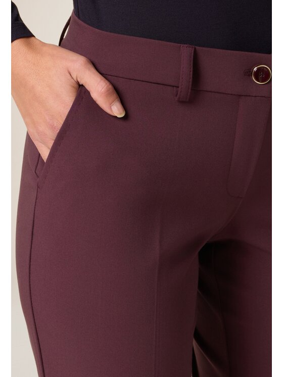 Oltre Oltre Spodnie materiałowe P010R108935N036 Bordowy Flare Fit