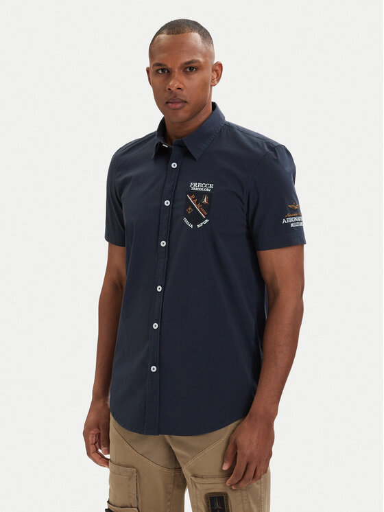 Aeronautica Militare Cămașă 261CA1326UCT03288 Bleumarin Regular Fit