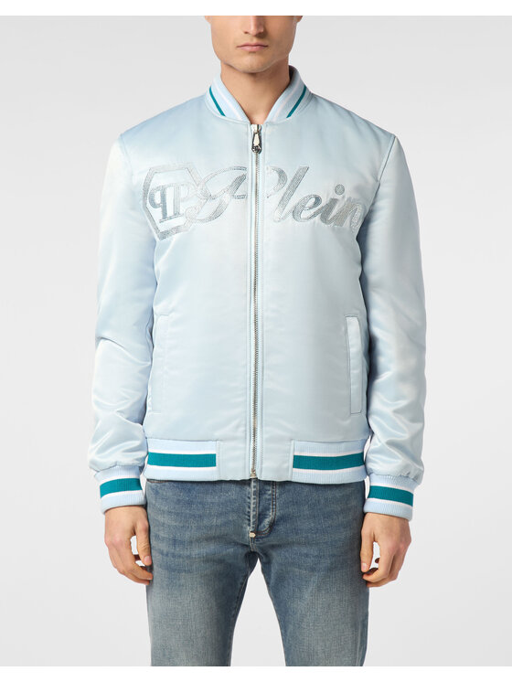PHILIPP PLEIN PHILIPP PLEIN Kurtka bomber 24315 Niebieski jasny Regular Fit