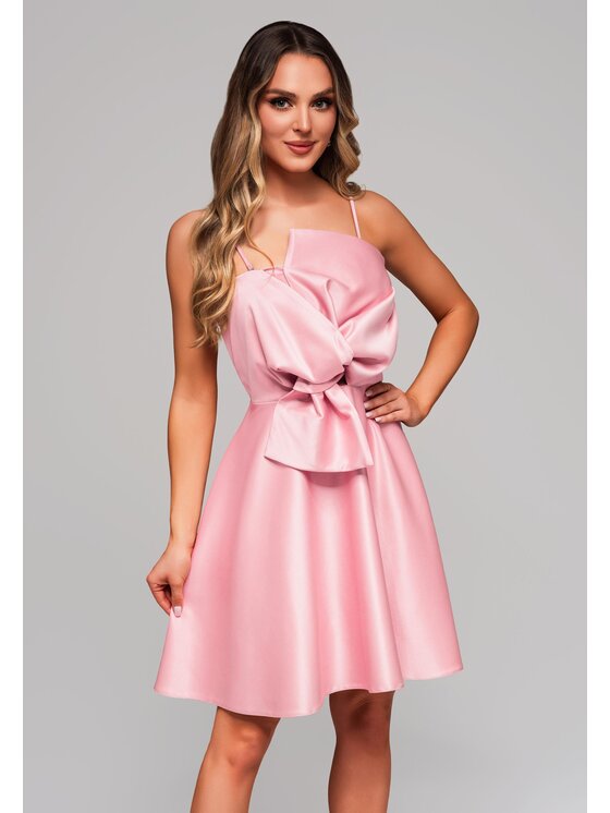 Ombre Ombre Sukienka koktajlowa LA-OM-DLR122 Różowy Regular Fit