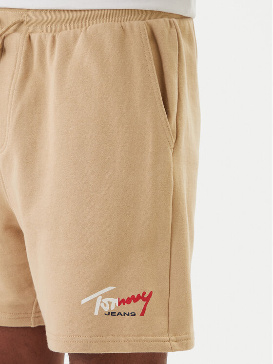 Tommy Jeans Tommy Jeans Športové kraťasy Signature DM0DM23017 Béžová Regular Fit