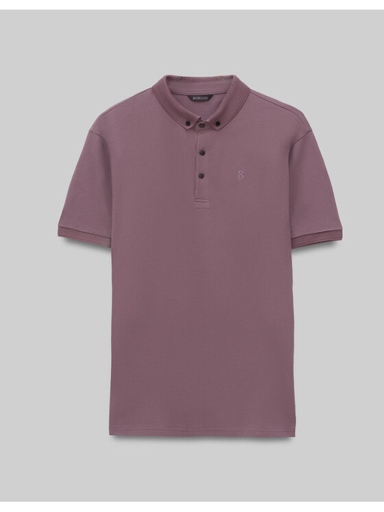 Borgio Borgio Polo Matteo 01 Fioletowy Classic Fit