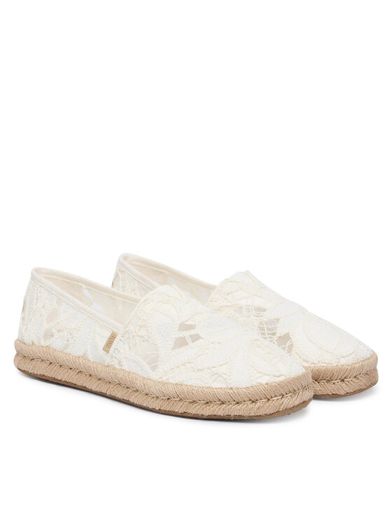 Toms Toms Еспадрильї Egret Floral Crochet 10023030 Білий