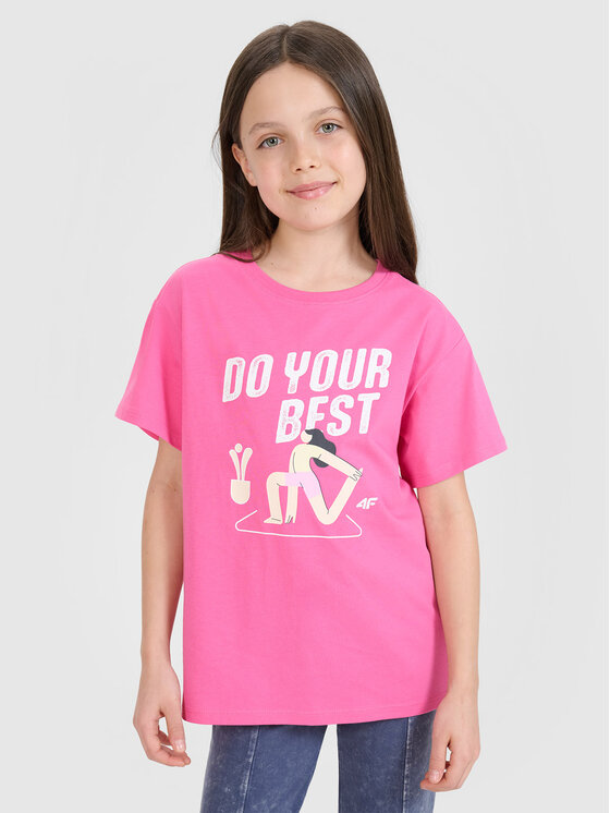 4F 4F T-Shirt HAVE SOME FUN Różowy Regular Fit