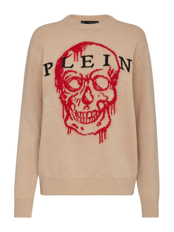 PHILIPP PLEIN PHILIPP PLEIN Sweter 2831 Beżowy Regular Fit