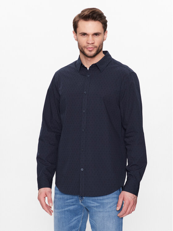 Mustang Mustang Camicia Clemens 1013474 Blu scuro Regular Fit