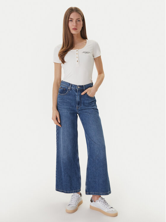 Guess Guess Póló GUESS x NORTH SAILS W6GP01 K2658 Ekru Regular Fit