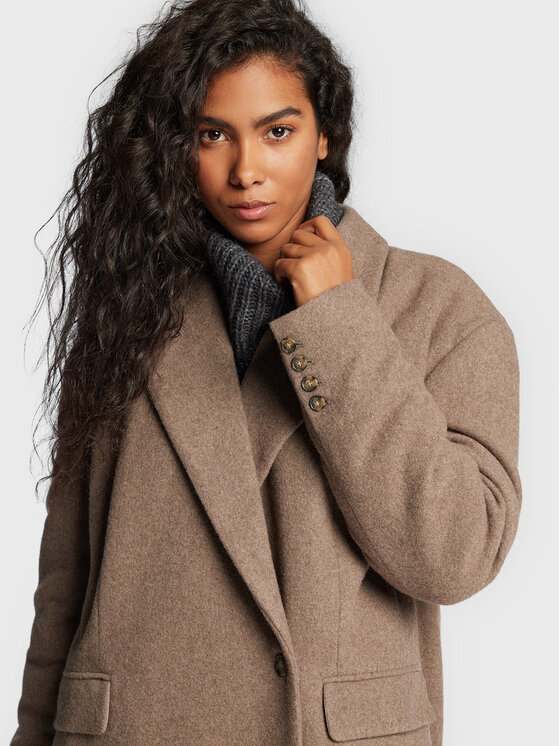 Herskind Herskind Płaszcz wełniany Wanda 4575816 Beżowy Oversize