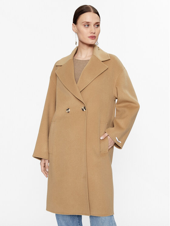 Marella Marella Gyapjú kabát Nandina 2330160838200 Barna Regular Fit
